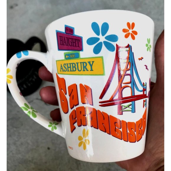 San Francisco Haight Asbury Cup Sanko Luke Tuke Design Rare Floral Hippie Street - Picture 1 of 12